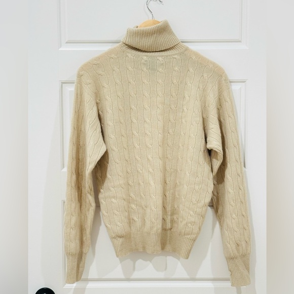 Ralph Lauren 100% Cashmere Turtleneck Sweater Size Small Ivory/Beige - Picture 3 of 4